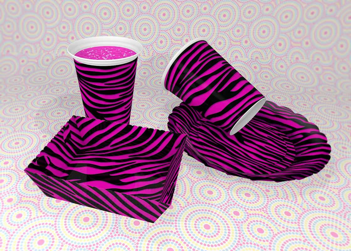 Decoración Para Fiesta Cebra Fucsia